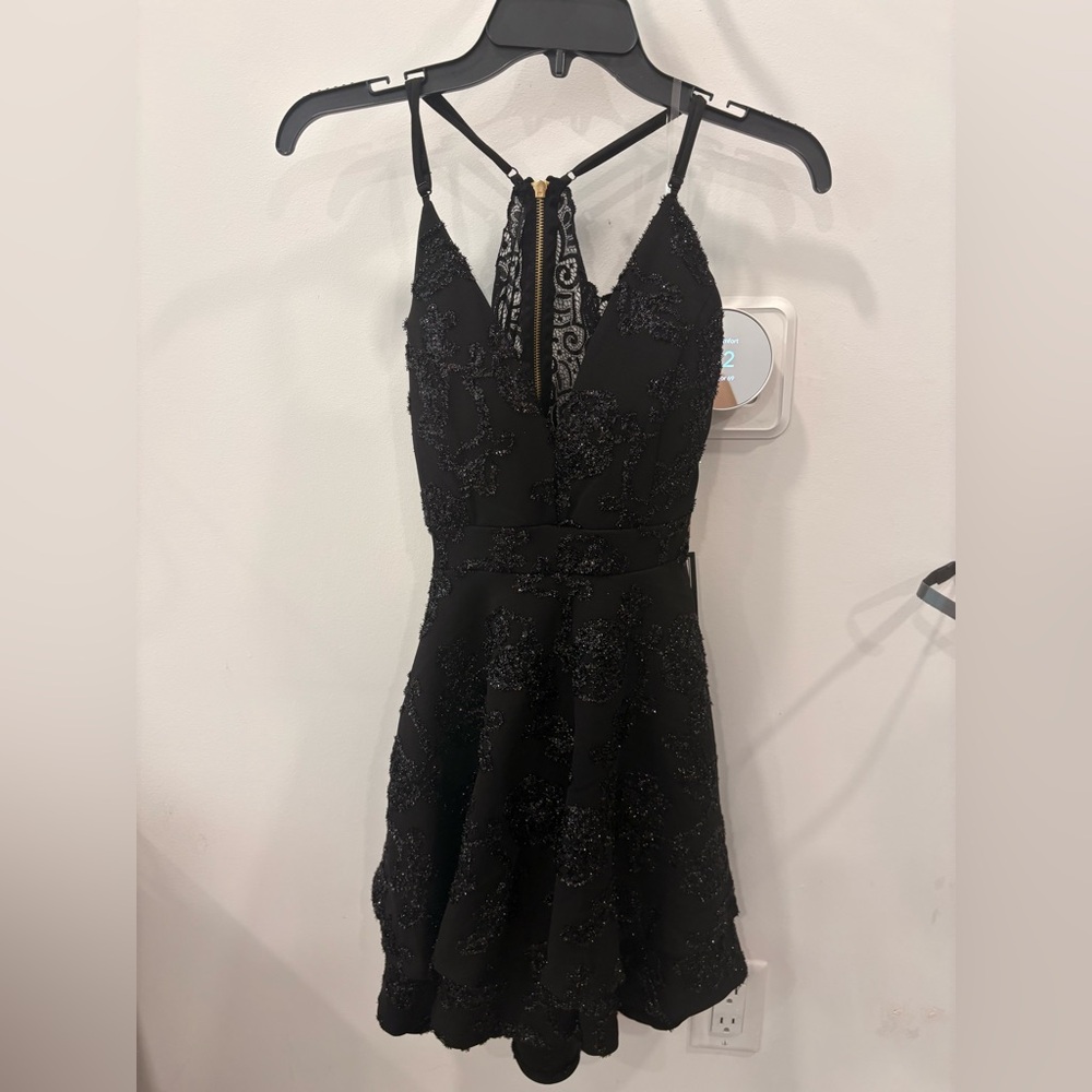 adidas Black Lace-Trim Strappy Dress
